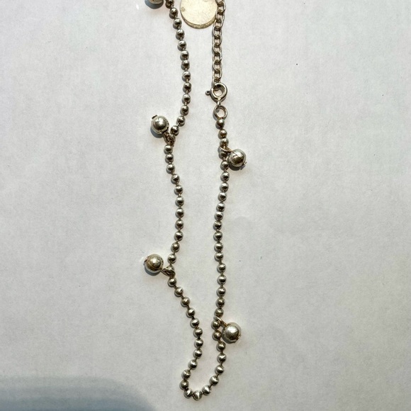 Sterling silver ankle bracelet adjustable gypsy ball chain - Picture 3 of 6
